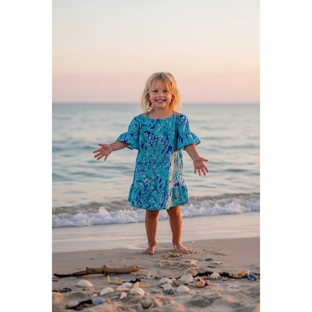 Lilly‎ Pulitzer Girls Off The Shoulder Jaci Dress Size Small S 4/5 Secret Escape